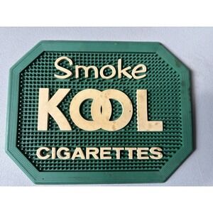 VTG SMOKE KOOL CIGARETTES RUBBER BAR COUNTER GLASS MATTE MAT 9 1/2" x 7 1/2"